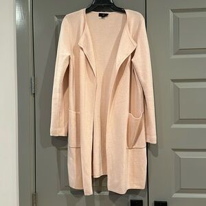 J. Crew light pink Juliette collarless sweater cardigan